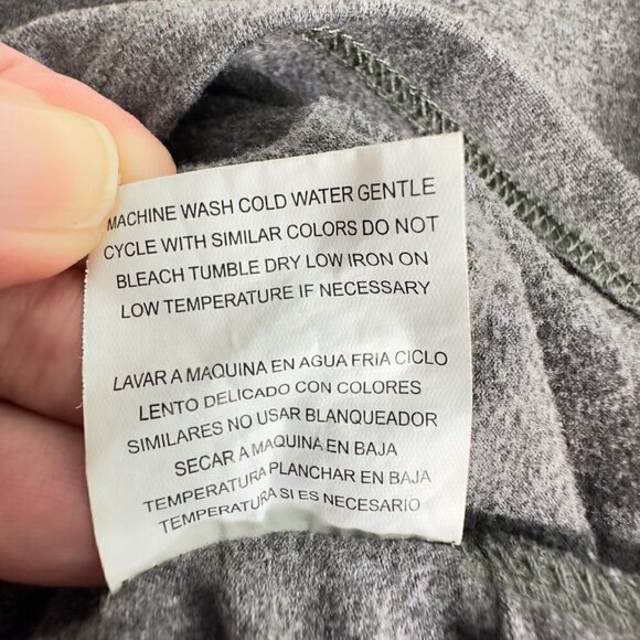 AUW Gray Ruched Waist Lace up Gourmet Shoulder Jersey T-Shirt Top (S) - Picture 10 of 10